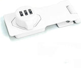 Mechanical Password Rotary Hasp Locks, Cabinet Locks with Combination, Door Security Latch for Small Barn Doors, Cabinets, Gate, Bathroom, Outdoor, Closet, Fence (3.5-inch two hole white screw installation) In Australia - Darrahopens