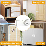 Mechanical Password Rotary Hasp Locks, Cabinet Locks with Combination, Door Security Latch for Small Barn Doors, Cabinets, Gate, Bathroom, Outdoor, Closet, Fence (3.5-inch two hole white screw installation) In Australia - Darrahopens