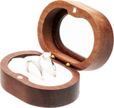 2pcs Oval Small Walnut Wooden Ring Box for 2 Rings, Ring Holder for Engagement Wedding Ceremony Marriage Birthday (white open window) In Australia - Darrahopens