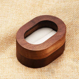 2pcs Oval Small Walnut Wooden Ring Box for 2 Rings, Ring Holder for Engagement Wedding Ceremony Marriage Birthday (white open window) In Australia - Darrahopens