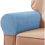 2 Pcs Plaid Stretch Armrest Covers Solid Color Non-Slip Arm Covers for Chairs Couch Sofa Armchair Slipcovers for Recliner Sofa with Twist Pins, denim blue In Australia - Darrahopens