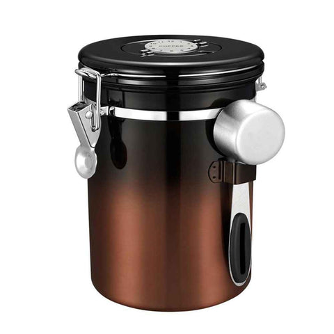 Coffee Canister for ground coffee with Date Tracker, 304 Stainless Steel Kitchen Food Airtight storage container for Coffee Beans or Grounds, Tea, Sugar(1.8L -Gradient) In Australia - Darrahopens