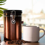 Coffee Canister for ground coffee with Date Tracker, 304 Stainless Steel Kitchen Food Airtight storage container for Coffee Beans or Grounds, Tea, Sugar(1.8L -Gradient) In Australia - Darrahopens