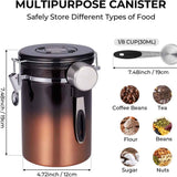 Coffee Canister for ground coffee with Date Tracker, 304 Stainless Steel Kitchen Food Airtight storage container for Coffee Beans or Grounds, Tea, Sugar(1.8L -Gradient) In Australia - Darrahopens