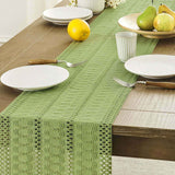 Cotton and linen table flag knotted tassel, Green Table Runners , Farmhouse Woven Home Decor, 30*140cm, Green In Australia - Darrahopens