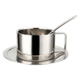 Stainless Steel Coffee Cup Set,, three piece set  Insulated Coffee Cup Set Double Walled Mugs Milk Tea With Spoon Saucer for Coffee Latte Tea Milk In Australia - Darrahopens