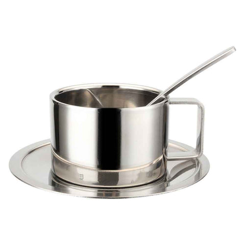 Stainless Steel Coffee Cup Set,, three piece set  Insulated Coffee Cup Set Double Walled Mugs Milk Tea With Spoon Saucer for Coffee Latte Tea Milk In Australia - Darrahopens