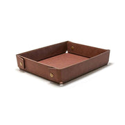 PU Leather Valet Tray Nightstand Desk Organizer for Men Women Home Office Phone Watch Jewelry Glasses Keys Coins Storage（Light brown large size） In Australia - Darrahopens