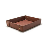 PU Leather Valet Tray Nightstand Desk Organizer for Men Women Home Office Phone Watch Jewelry Glasses Keys Coins Storage（Light brown large size） In Australia - Darrahopens