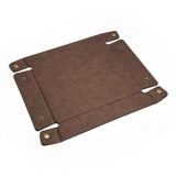PU Leather Valet Tray Nightstand Desk Organizer for Men Women Home Office Phone Watch Jewelry Glasses Keys Coins Storage（Light brown large size） In Australia - Darrahopens