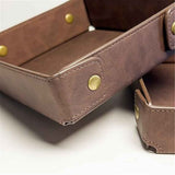 PU Leather Valet Tray Nightstand Desk Organizer for Men Women Home Office Phone Watch Jewelry Glasses Keys Coins Storage（Light brown large size） In Australia - Darrahopens