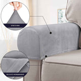 2Pcs Stretch Fabric Armrest Covers Anti-Slip  Recliner Armchair Couch Armrest Protector Furniture Protector Armchair light gray In Australia - Darrahopens