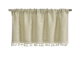 Kitchen Valance Curtain Star Pattern Short Cafe Curtain for and Cabinets Lightweight Easy to Install Boho Decor（beige 76cm*60cm） In Australia - Darrahopens