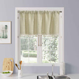 Kitchen Valance Curtain Star Pattern Short Cafe Curtain for and Cabinets Lightweight Easy to Install Boho Decor（beige 76cm*60cm） In Australia - Darrahopens