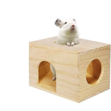 Pet Totoro Cabin - Natural Wooden Small Animal Hiding Place for Totoro Squirrels Square Evacuation House In Australia - Darrahopens
