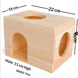 Pet Totoro Cabin - Natural Wooden Small Animal Hiding Place for Totoro Squirrels Square Evacuation House