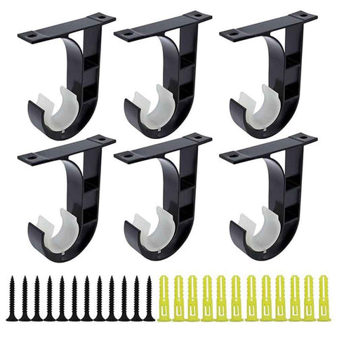 Curtain Rod Brackets 6pcs Black Curtain Rod Holder for Drapery Rod with Diameter Window Drapery Rod Bracket Installed to The Ceiling Only In Australia - Darrahopens
