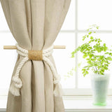 Curtain Tiebacks Rustic Holdbacks for Drapes, Farmhouse Tie Backs for Curtains, Cotton Jute Rope with Wood Club, Natural Boho Decor Shabby Chic Drapery Holder, -2Pack In Australia - Darrahopens