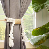Curtain Tiebacks Rustic Holdbacks for Drapes, Farmhouse Tie Backs for Curtains, Cotton Jute Rope with Wood Club, Natural Boho Decor Shabby Chic Drapery Holder, -2Pack In Australia - Darrahopens