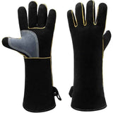Fireproof Gloves Heat & Fire Resistant Leather Welding Gloves Non Slip Mitts for Fireplace, Stove, Oven, Grill, Welding, BBQ, Pot Holder, Animal Handling（14in） In Australia - Darrahopens