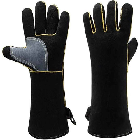 Fireproof Gloves Heat & Fire Resistant Leather Welding Gloves Non Slip Mitts for Fireplace, Stove, Oven, Grill, Welding, BBQ, Pot Holder, Animal Handling（14in） In Australia - Darrahopens
