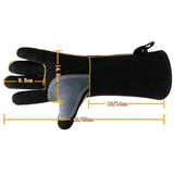 Fireproof Gloves Heat & Fire Resistant Leather Welding Gloves Non Slip Mitts for Fireplace, Stove, Oven, Grill, Welding, BBQ, Pot Holder, Animal Handling（14in） In Australia - Darrahopens