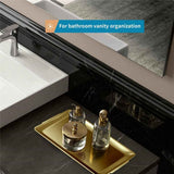 Stainless Steel Heavy-Duty Lerving Trays, Gold Rectangular Plates for Food, Fruit, Party, Wedding, Christmas, Chip and Scratch Resistant（32*16cm） In Australia - Darrahopens