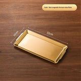 Stainless Steel Heavy-Duty Lerving Trays, Gold Rectangular Plates for Food, Fruit, Party, Wedding, Christmas, Chip and Scratch Resistant（32*16cm） In Australia - Darrahopens