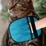 2pcs Five-Finger Electrostatic Pet Hair Removal Glove for Cats & Dogs, Reusable Magic Brush Grooming Mitt for Furniture, Couch, Carpet, Car Seat & Clothing（blue） In Australia - Darrahopens