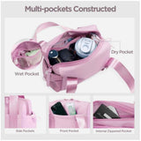 Mini Gym Bag for Women with Adjustable Wide Strap - Lightweight Waterproof Duffle & Crossbody Travel Bag with Wet/Dry Compartments, Multi-Pocket Design for Gym Clothes & Essentials（Pink） In Australia - Darrahopens