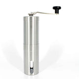 Mini manual coffee grinder with brush, portable stainless steel design, ideal for camping (silver 18cm) In Australia - Darrahopens