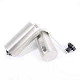 Mini manual coffee grinder with brush, portable stainless steel design, ideal for camping (silver 18cm) In Australia - Darrahopens