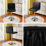 Waterproof Bar Stools Cover with Back Stretch PU Barstools Slipcovers Counter Height Bar Stool Covers Protector Square Swivel Barstool Covers for Kitchen Bar Set of 2 Black In Australia - Darrahopens