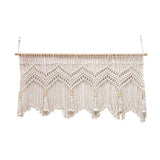 Kitchen Curtains 120*55cm Farmhouse Boho Curtains with Tassels for Bedroom, Livingroom, Bathroom Windows（Without wooden sticks） In Australia - Darrahopens