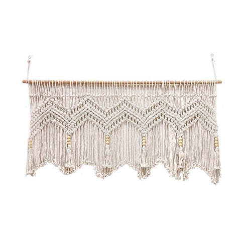 Kitchen Curtains 120*55cm Farmhouse Boho Curtains with Tassels for Bedroom, Livingroom, Bathroom Windows（Without wooden sticks） In Australia - Darrahopens