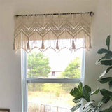 Kitchen Curtains 120*55cm Farmhouse Boho Curtains with Tassels for Bedroom, Livingroom, Bathroom Windows（Without wooden sticks） In Australia - Darrahopens