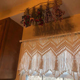 Kitchen Curtains 120*55cm Farmhouse Boho Curtains with Tassels for Bedroom, Livingroom, Bathroom Windows（Without wooden sticks） In Australia - Darrahopens
