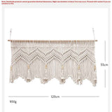 Kitchen Curtains 120*55cm Farmhouse Boho Curtains with Tassels for Bedroom, Livingroom, Bathroom Windows（Without wooden sticks） In Australia - Darrahopens