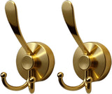 2pcs Cup Hooks for Shower,Bathroom - Heavy Duty, Removable,Waterproof, No Drill Holds Towels, Robes, Wreath on Glass, Tile, Mirror, Door（Golden）double-headed In Australia - Darrahopens
