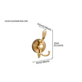 2pcs Cup Hooks for Shower,Bathroom - Heavy Duty, Removable,Waterproof, No Drill Holds Towels, Robes, Wreath on Glass, Tile, Mirror, Door（Golden）double-headed In Australia - Darrahopens