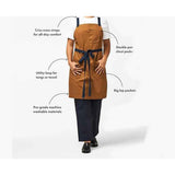 Professional Chef Apron with Pockets - Kitchen Apron for Men - Grilling Apron - Chef Aprons for Men - Apron for Women -  Cotton Canvas Fabric（light brown） In Australia - Darrahopens