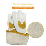 Sheepskin labor protection argon arc welding gloves, heat-insulating and heat-resistant welding gloves, high temperature resistant welding gloves, gloves used on construction sites（White+Yellow M） In Australia - Darrahopens