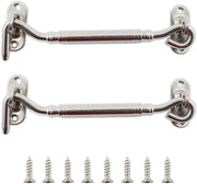 4-inch window windproof artifact, solid door bolt, latch, door buckle, stainless steel sliding door and window windproof hook fastener 2pcs In Australia - Darrahopens