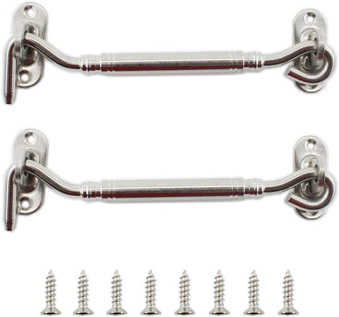 4-inch window windproof artifact, solid door bolt, latch, door buckle, stainless steel sliding door and window windproof hook fastener 2pcs In Australia - Darrahopens