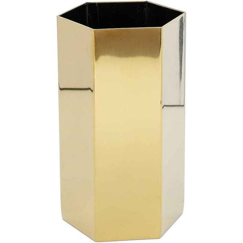 Pen Holder, Gold Pen Holder Sixsided Vase Hexagonal Nordic Stainless Steel Metal Golden Container Stainless Alloy Ornaments Make Up Organizer Gold Pencil Holders In Australia - Darrahopens