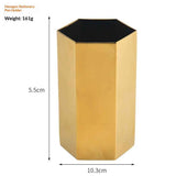 Pen Holder, Gold Pen Holder Sixsided Vase Hexagonal Nordic Stainless Steel Metal Golden Container Stainless Alloy Ornaments Make Up Organizer Gold Pencil Holders In Australia - Darrahopens