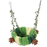 Bird's Nest hammock toy, suitable for small and medium-sized pet parrots, long tailed parrots, cockatoos, cockatoos, Amazon lovebirds, boogie, finch, canary, hamster, sand rat (green swing nest) In Australia - Darrahopens