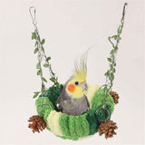 Bird's Nest hammock toy, suitable for small and medium-sized pet parrots, long tailed parrots, cockatoos, cockatoos, Amazon lovebirds, boogie, finch, canary, hamster, sand rat (green swing nest) In Australia - Darrahopens