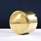 2 Pack Stainless Steel Round Thickening Anti-fall High Temperature Heat Resistant Ashtray, Living Room Desk Office Desk Ash Storage Tray Box (Gold) In Australia - Darrahopens