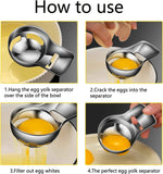 2pcs Egg Yolk Separator，Egg Separator for Raw Eggs,Food Grade Stainless Steel Egg Yolk White Separator, Kitchen Baking Gadgets In Australia - Darrahopens